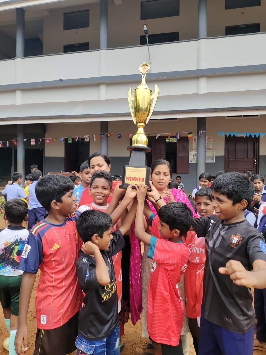 Football tournament — winners with the trophy